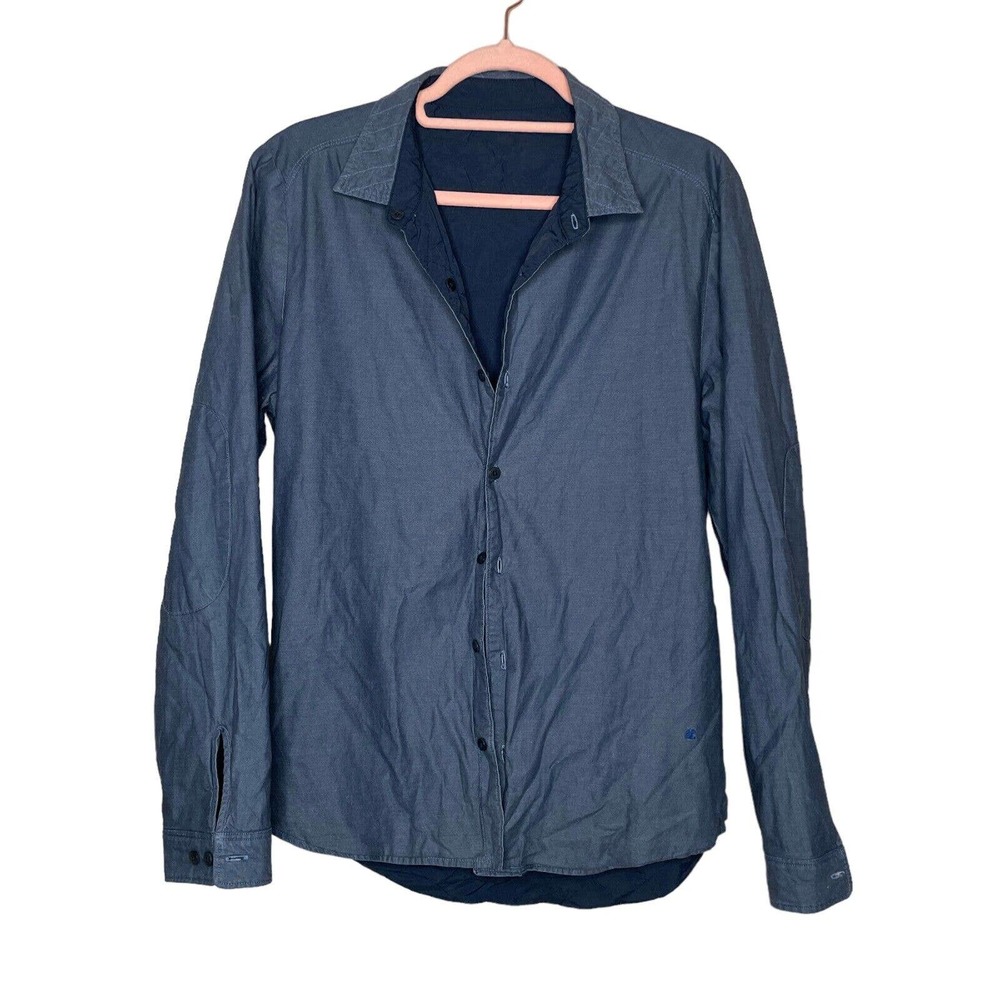 Jack Purcell Small Mens Blue Reversible Long Sleeve Collared Button Up Shirt